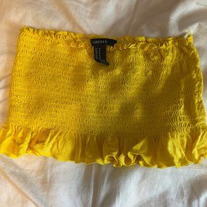 Yellow Sleeveless Crop Top